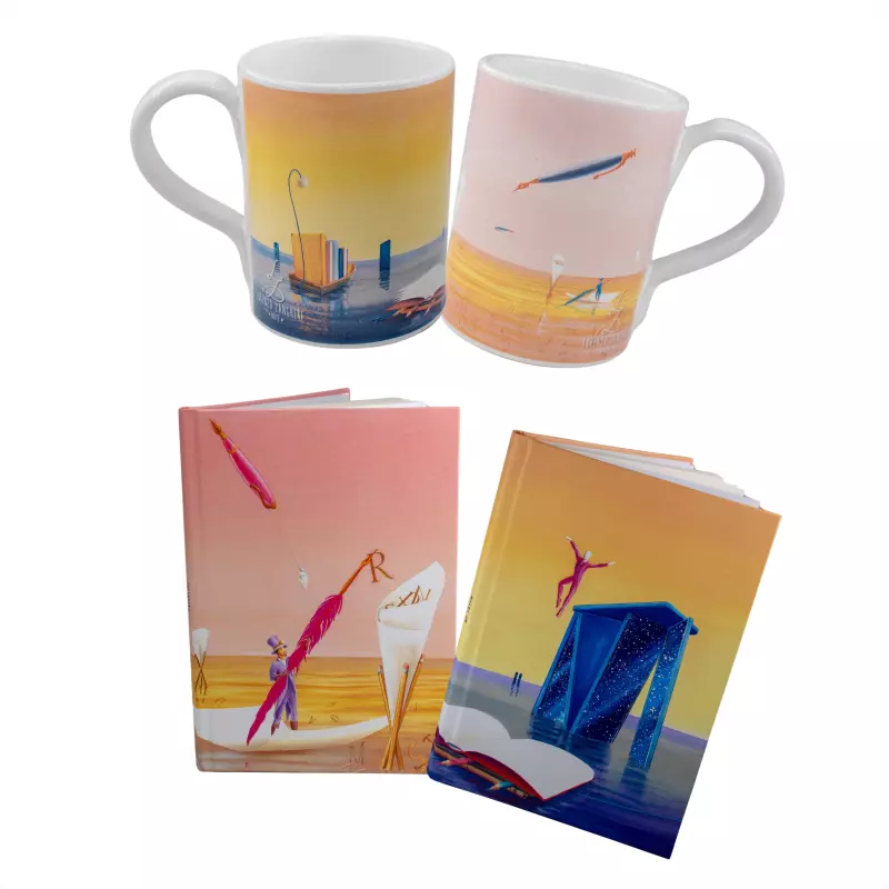 Mug e Taccuini artistici riproducenti opere originali di artista spoletino Lorenzo Zangheri che suggeriscono idee regalo uniche per Natale, compleanni e matrimoni